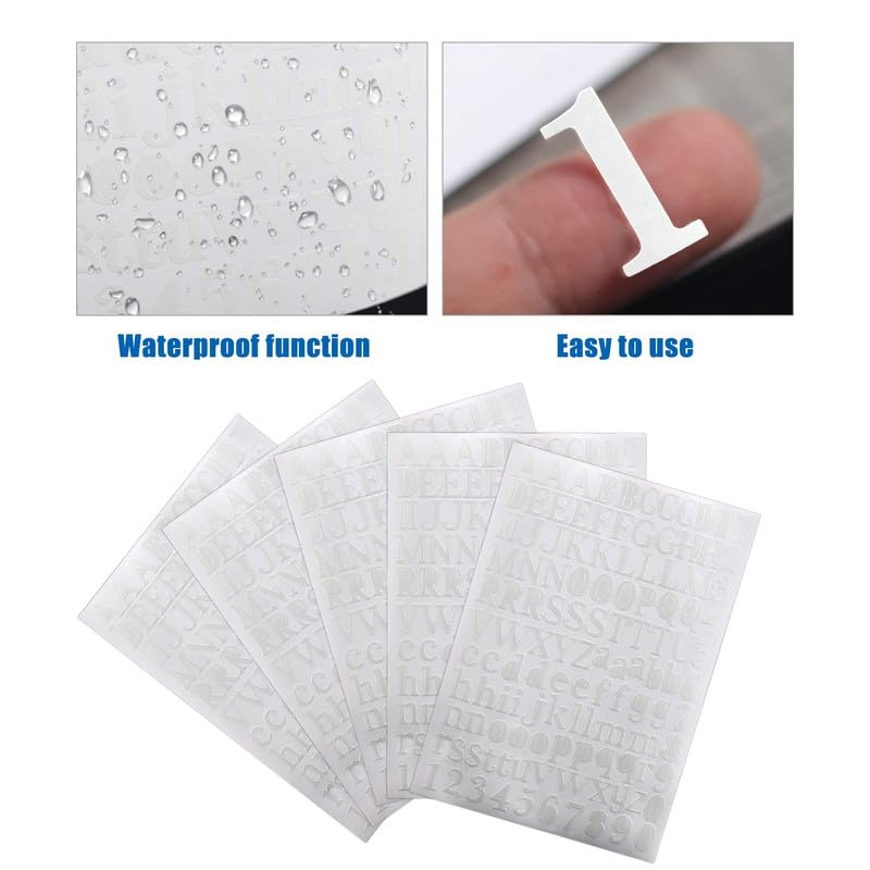 FSiyouda 10 Sheets Vinyl Letter Stickers, 1200 Pcs Self-Adhesive Number and Alphabets Stickers, Mailbox Numbers Stickers for Signs, Window, Door, Cars, Trucks, Home, Business, Address Number,(White,1 Inch) - Image 3