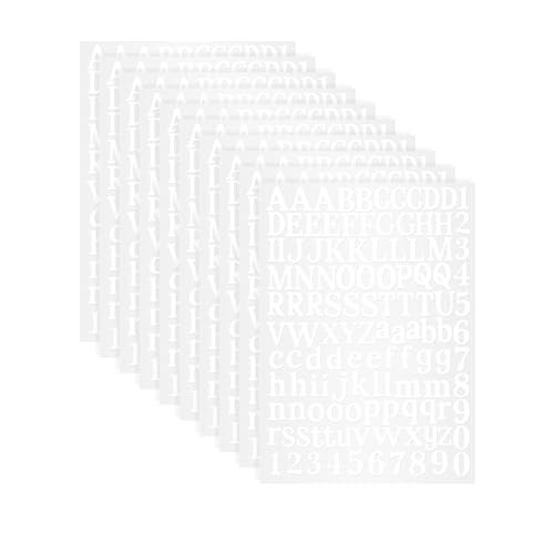 FSiyouda 10 Sheets Vinyl Letter Stickers, 1200 Pcs Self-Adhesive Number and Alphabets Stickers, Mailbox Numbers Stickers for Signs, Window, Door, Cars, Trucks, Home, Business, Address Number,(White,1 Inch) - Image 1