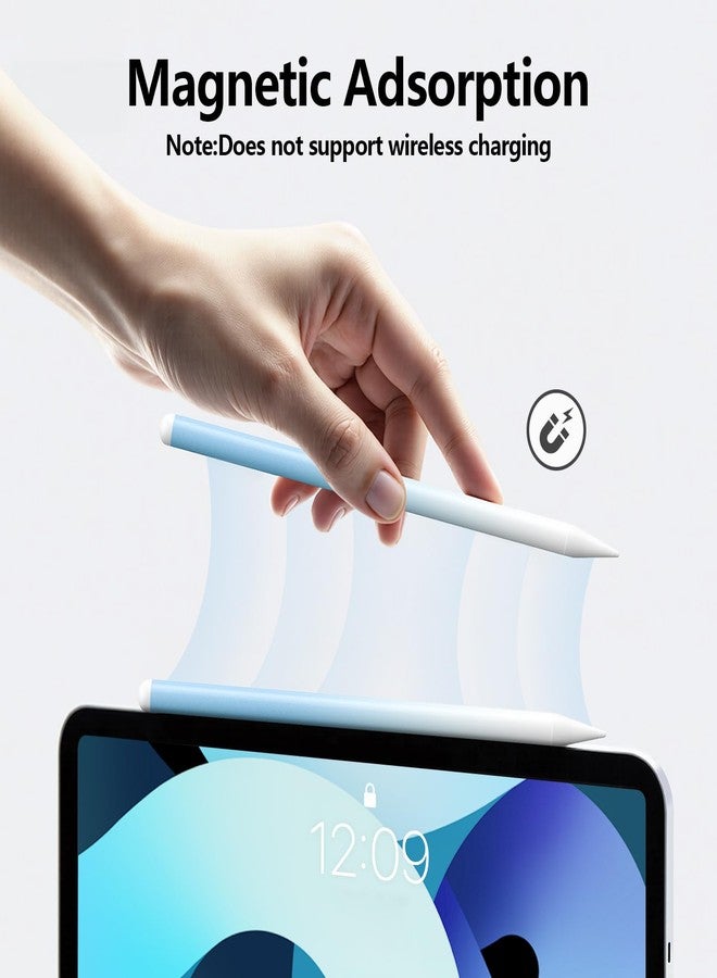 JAMJAKE Stylus Pen for iPad 6th-11th Generation-2X Fast Charge Active Pencil Compatible with 2018-2025 Apple iPad Pro 11"/12.9"/M4, iPad Air 3/4/5/M2/M3,iPad mini 5/6 Gen-White Blue - Image 4