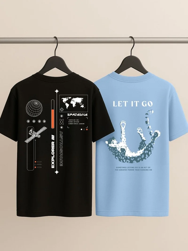 NOBERO  Men's Graphic Print Oversized T-Shirt for Men | Best Price UAE