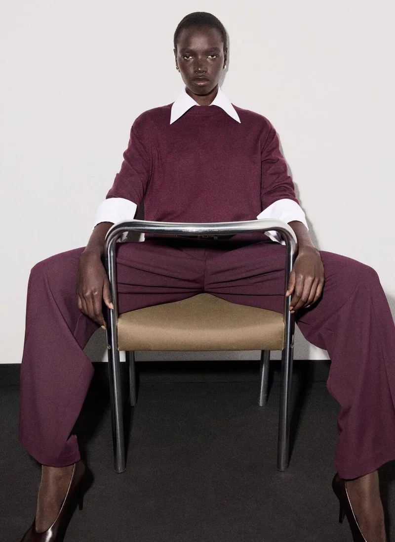 MANGO Fine-knit crew-neck sweater