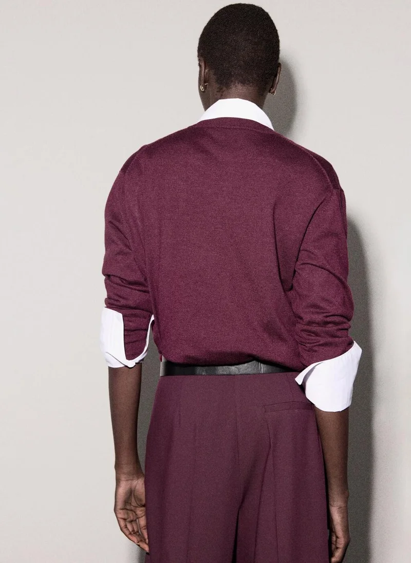 MANGO Fine-knit crew-neck sweater