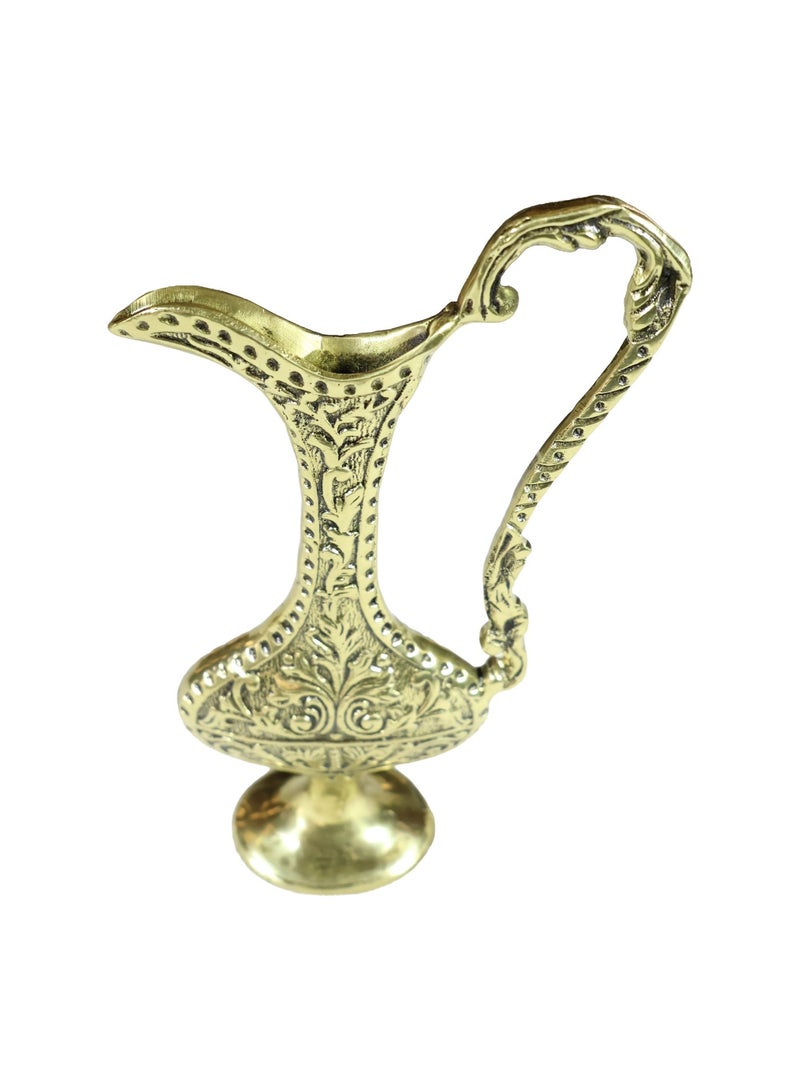 Imperial Brass Decorative Ewer Vase, Gold, 100% Solid Brass, 22 cm, Antique Style, Luxury Home Décor - Image 3