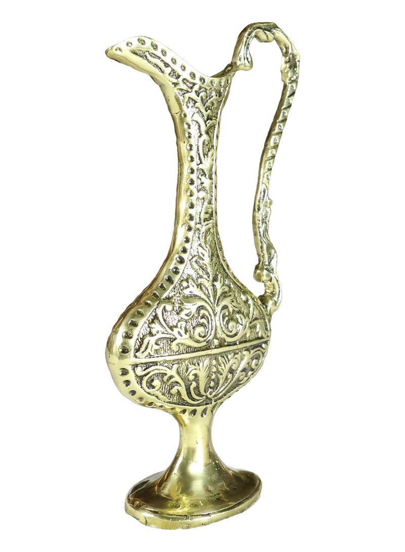 Imperial Brass Decorative Ewer Vase, Gold, 100% Solid Brass, 22 cm, Antique Style, Luxury Home Décor - Image 4
