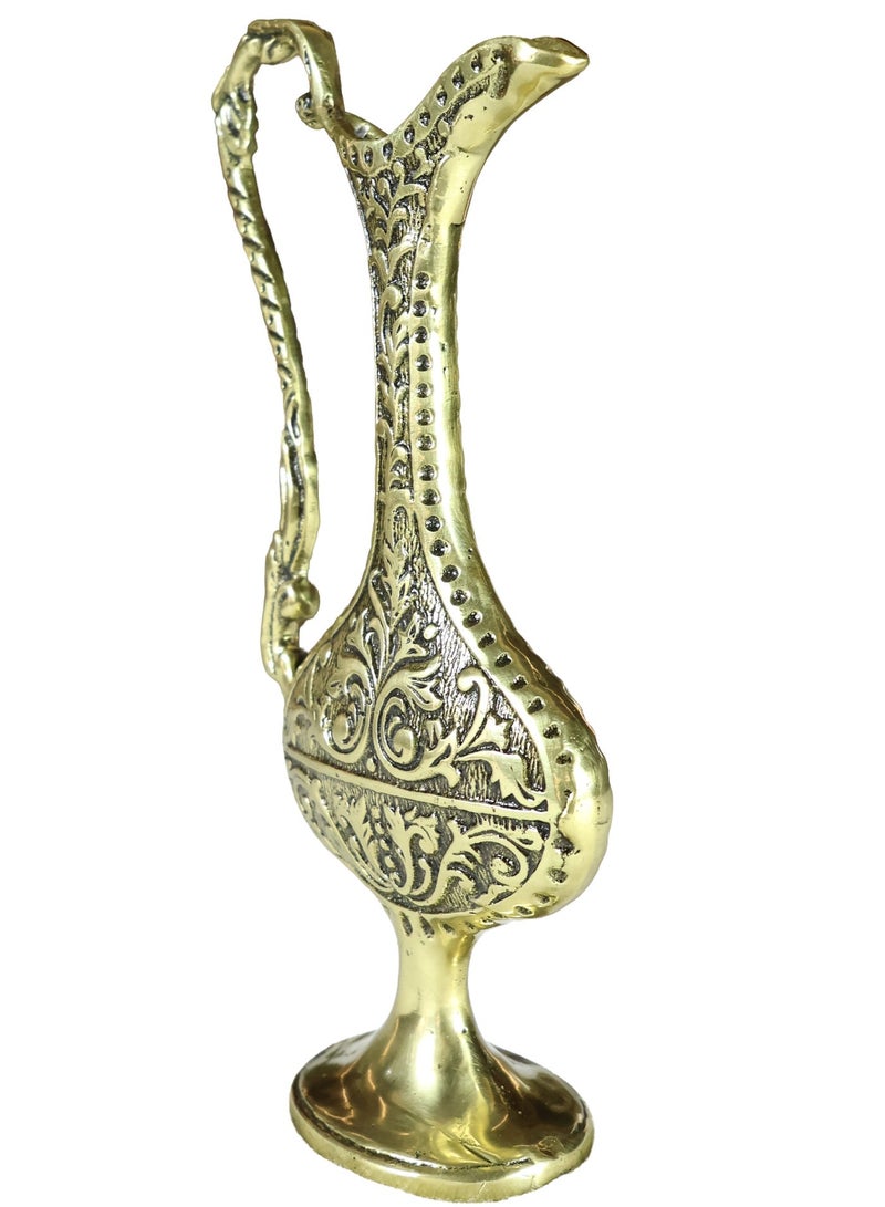 Imperial Brass Decorative Ewer Vase, Gold, 100% Solid Brass, 22 cm, Antique Style, Luxury Home Décor - Image 5