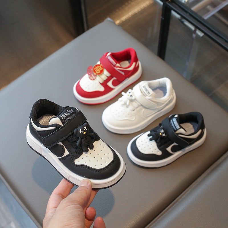 2025 New Boys And Girls Fashion Children'S Board Shoes Light Sports Korean-Style Red Happy Festive Casual Shoes - Image 3