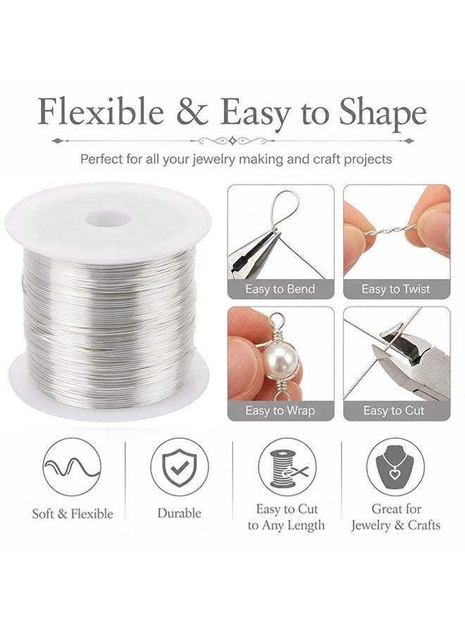 Wffo 328Ft 0.4MM Jewelry Wire, 26 Gauge Tarnish Resistant Beading Wire for Jewelry Making Supplies and Crafting, Copper Beading Wires for Bracelet Making and DIY Artwork (Silver) - Image 4