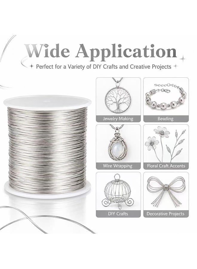 Wffo 328Ft 0.4MM Jewelry Wire, 26 Gauge Tarnish Resistant Beading Wire for Jewelry Making Supplies and Crafting, Copper Beading Wires for Bracelet Making and DIY Artwork (Silver) - Image 5