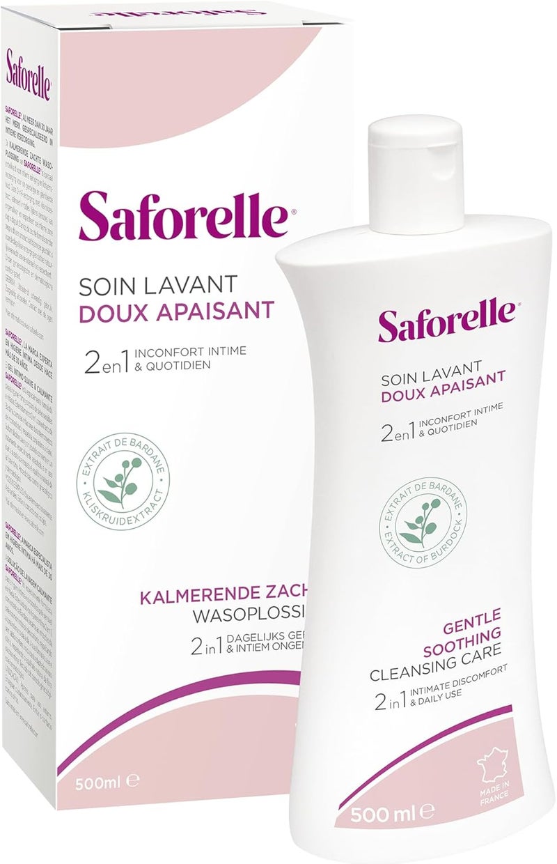 Saforelle Gentle Cleansing Care 500ml - Soothing Intimate Wash with Burdock Extract - Image 2