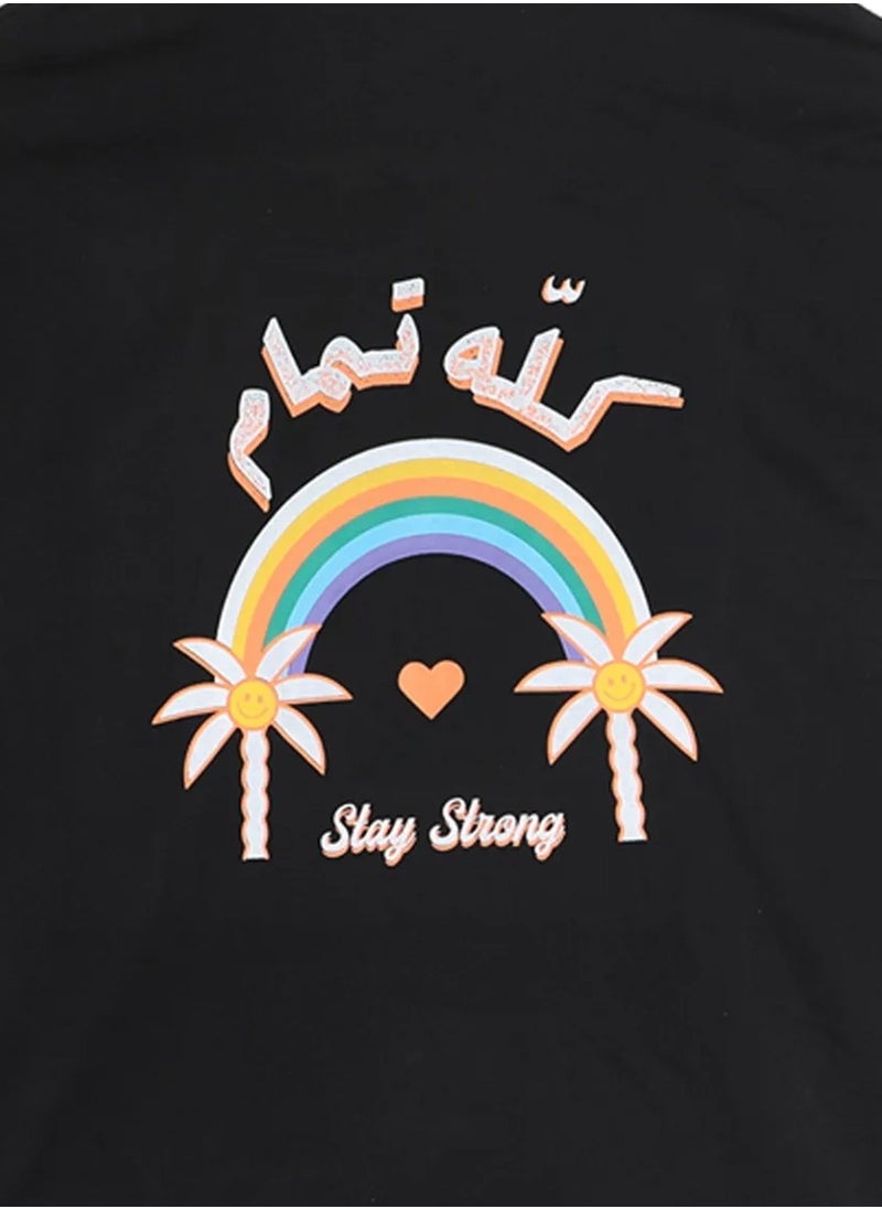 T shirts local by the local brand Shababuna X Hnak- casual oversized t-shirt with Printed word (Stay strong)- t shirt design is perfect for all occasions- 100% cotton shirts High quality - pzsku/ZD2A5B7483B1246B68562Z/45/_/1702538380/149b5ead-d47c-4f10-934f-c130c385c74a