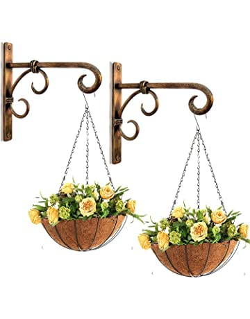 Woodiva Wooodiva Metal Plant Hanger Wall Hanging Plant Hook for Bird Feeders Planters Lanterns Wind Chimes Hanging Baskets Ornaments String Lights Indoor Outdoor Balcony (Golden, Pack of 2) - Image 2