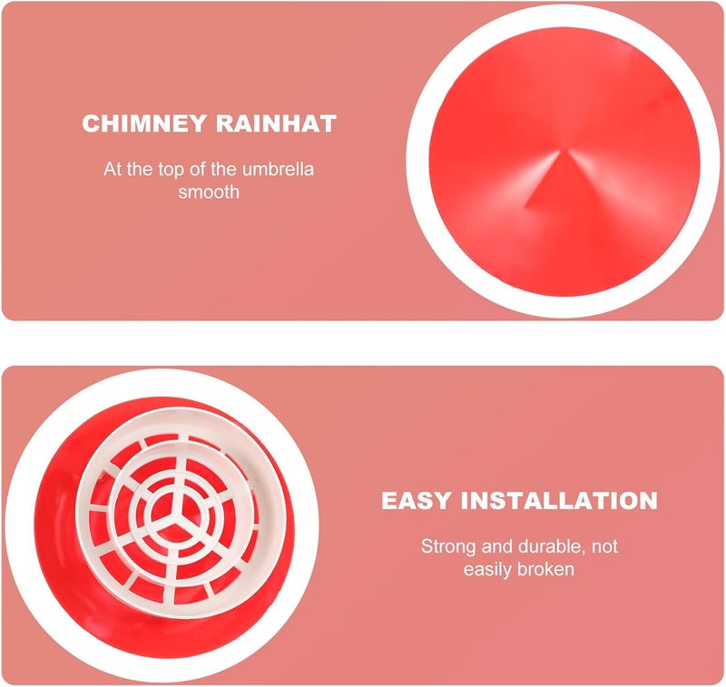 Chimney Rainproof Cap Smokestack Cover Umbrella Shape PVC Rainproof Vent Cover Roof Exhaust Pipe Flue Protection for Home Heating Fireplace - Image 3