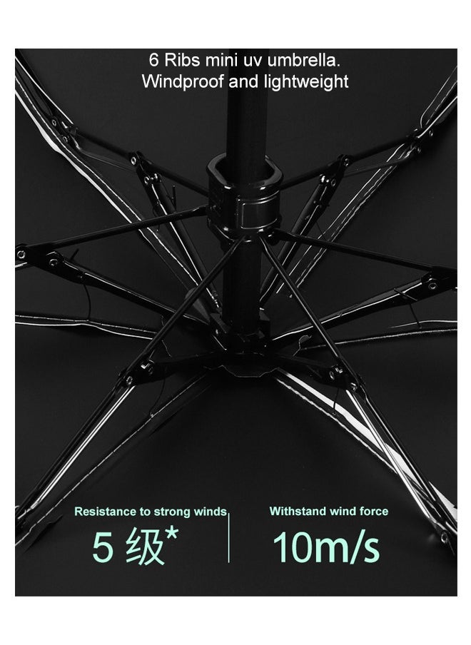 Ssovi Uv Mini Umbrella Sun Protection,Windproof Sun Umbrella Protection for Women and Kids,Travel Small Folding Umbrella for Rain，Portable Lightweight Travel Umbrella with Storage Box  - Image 4