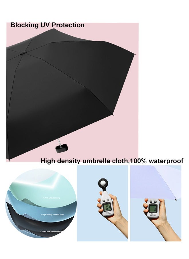 Ssovi Uv Mini Umbrella Sun Protection,Windproof Sun Umbrella Protection for Women and Kids,Travel Small Folding Umbrella for Rain，Portable Lightweight Travel Umbrella with Storage Box  - Image 3