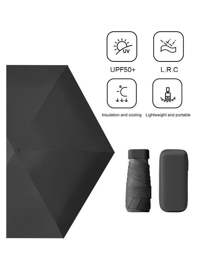 Ssovi Uv Mini Umbrella Sun Protection,Windproof Sun Umbrella Protection for Women and Kids,Travel Small Folding Umbrella for Rain，Portable Lightweight Travel Umbrella with Storage Box  - Image 1