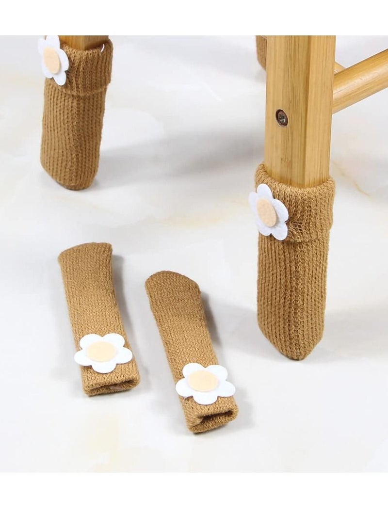 Chair Leg Socks, 24pcs Non Slip Feet Socks Covers Creative Caps Set Cute Knitted Furniture Pads Reliable Elastic Floor Protectors Boots for Home Restaurant School Office - Image 3