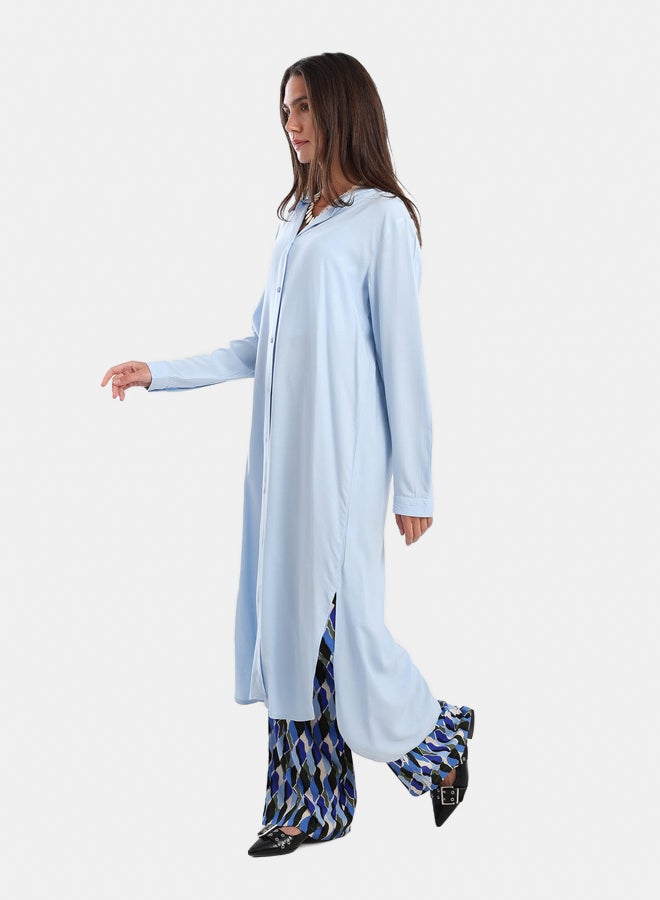 Carina Long Plain Shirt Dress - Image 1