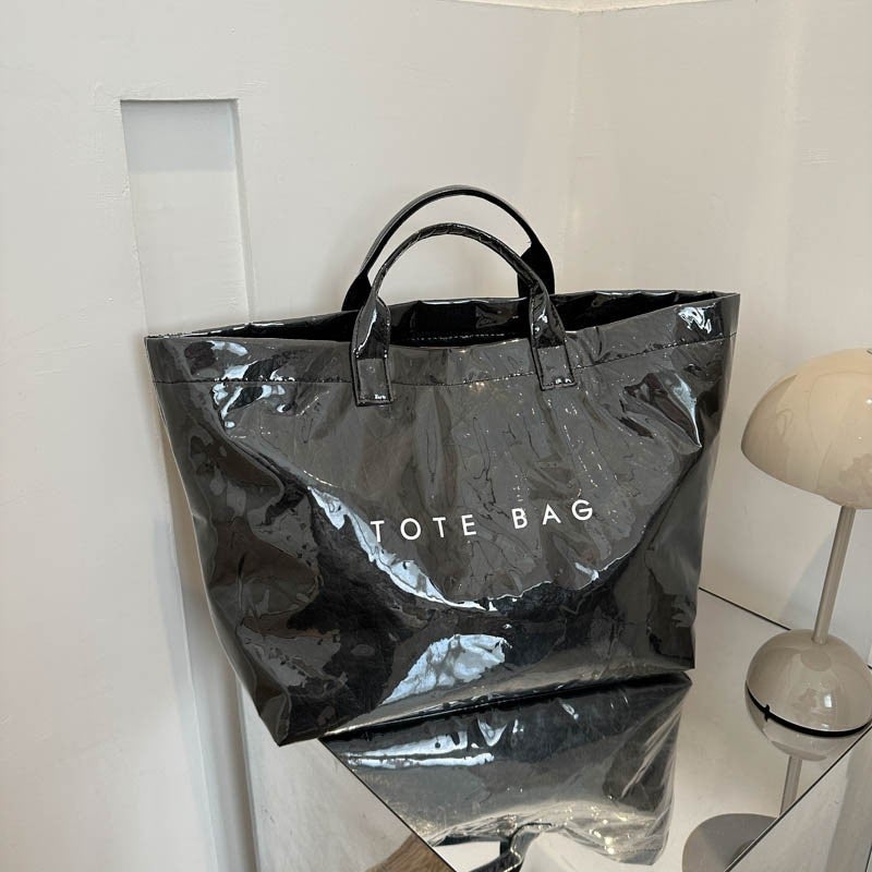 Tote Bag Vintage Dupont Letter Casual All-Match Handbag Minimalist Transparent Simple Commuting Large Capacity Bag For Women - Image 5