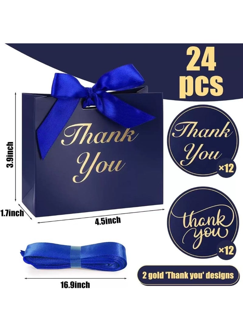 HYH 24 Pcs Thank You Gift Bags,Shopping Bag,Party Bags For Kids, supplies Snack candy Gift Bag Food Bags,Bags For Birthday Wedding Celebrations Party Favors - Image 2