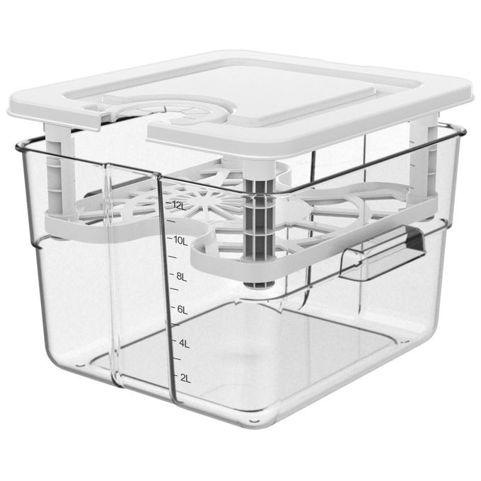 SOUS VIDE CONTAINER WITH LID AND RACK SOUS VIDE POT 126 QUART SLOW COOKER CONTAINER COMPATIBLE WITH MOST IMMERSION CIRCULATORS