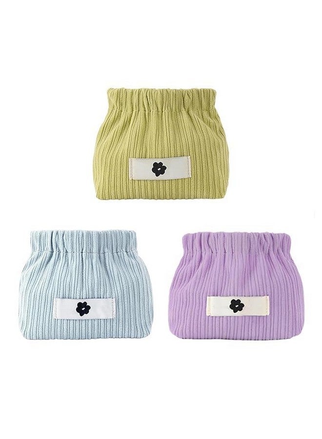 Bitrexup Portable Corduroy Storage Bag,Corduroy Elastic Hair Tie Organizer,Mini Cosmetic Bag for Women, Corduroy Storage Pouch for Lipstick,Jewelry,Coin Purse Organizer (2) - Image 1