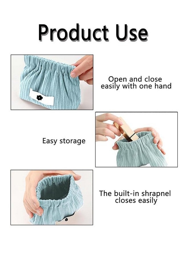Bitrexup Portable Corduroy Storage Bag,Corduroy Elastic Hair Tie Organizer,Mini Cosmetic Bag for Women, Corduroy Storage Pouch for Lipstick,Jewelry,Coin Purse Organizer (2) - Image 2