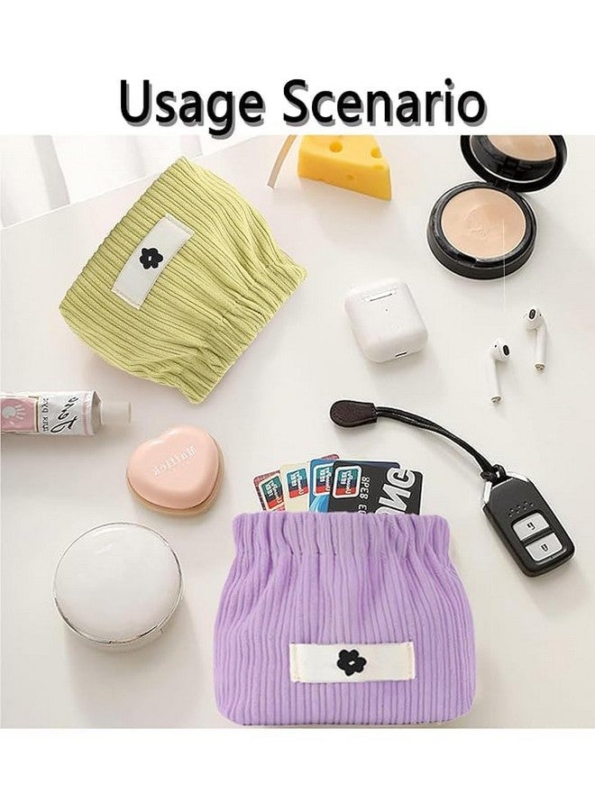 Bitrexup Portable Corduroy Storage Bag,Corduroy Elastic Hair Tie Organizer,Mini Cosmetic Bag for Women, Corduroy Storage Pouch for Lipstick,Jewelry,Coin Purse Organizer (2) - Image 5