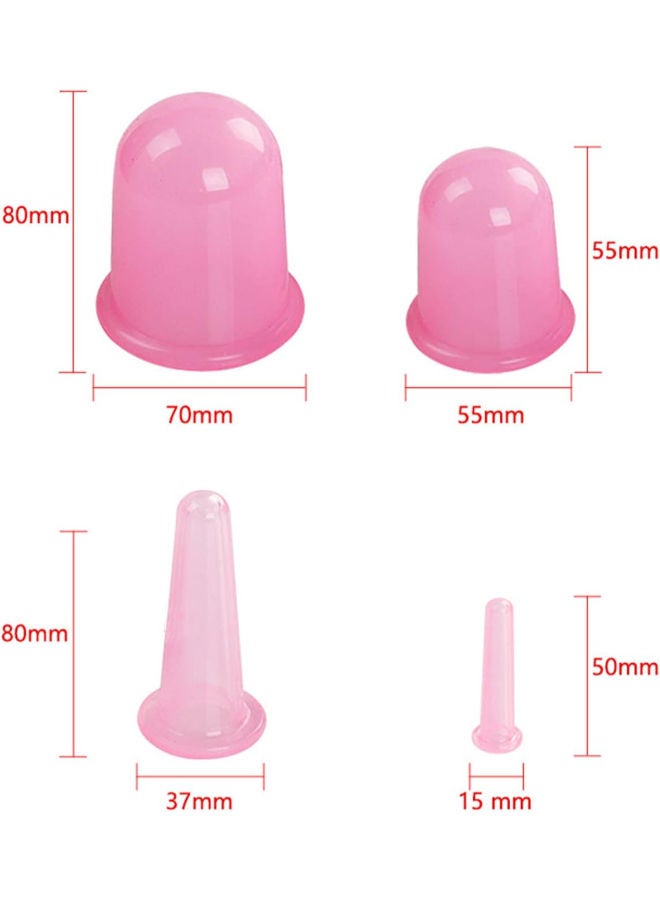 4 Pieces Silicone Body Massage Cup Set Pink - Image 3
