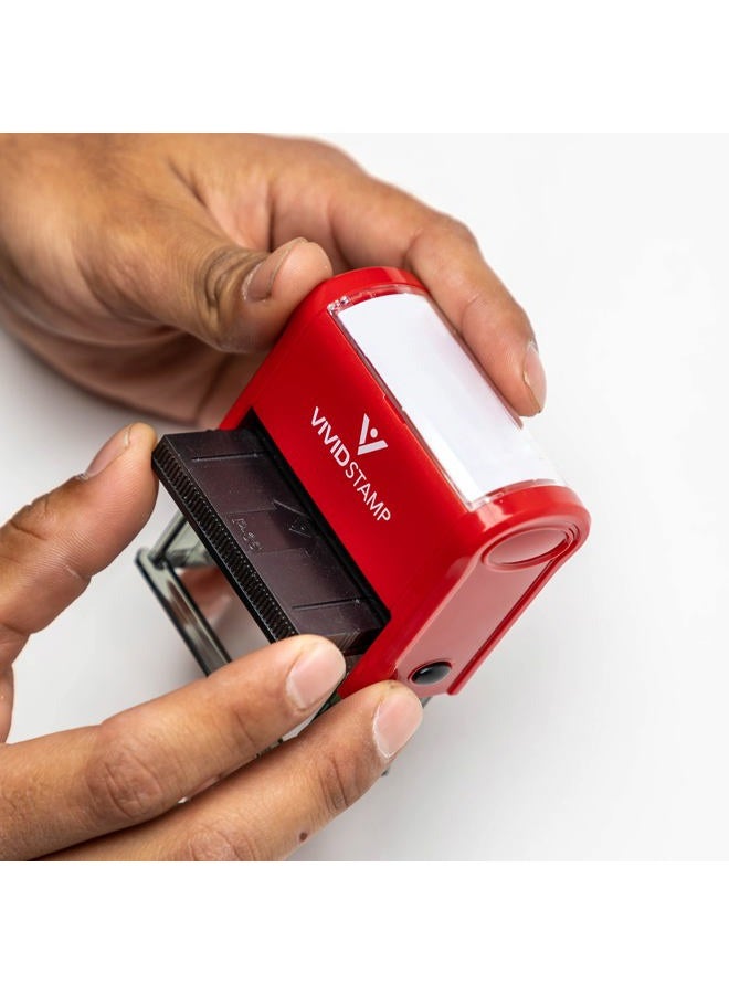 Vivid Stamp ختم مكتبي مطاطي ذاتي الحبر معتمد (أحمر) - متوسط - Image 3