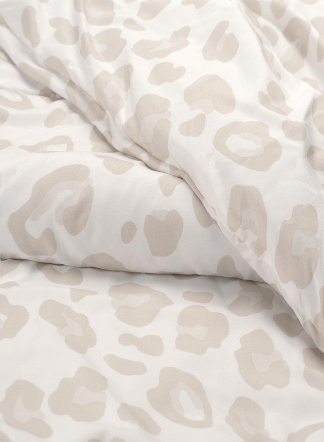 Chanasya Premium Queen Size Beige Leopard Comforter Set - Soft Animal Print Microfiber Bedding - 3 Piece Set with 1 Comforter and 2 Pillow Shams - Queen - Image 4