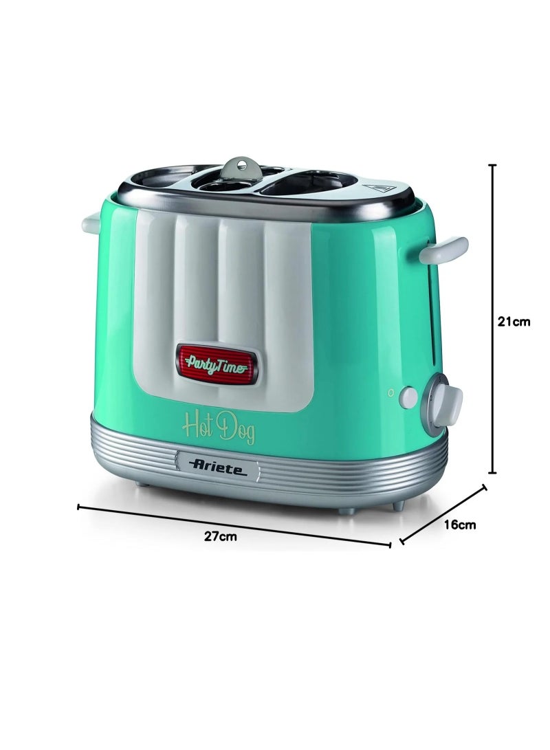 Ariete Hot Dog Maker | 4 Independent Cooking Zones | 5 Heat Settings | 650W Sausage & Bread Cooker | Easy, Fast, and Versatile 650.0 W 211 green - Image 3