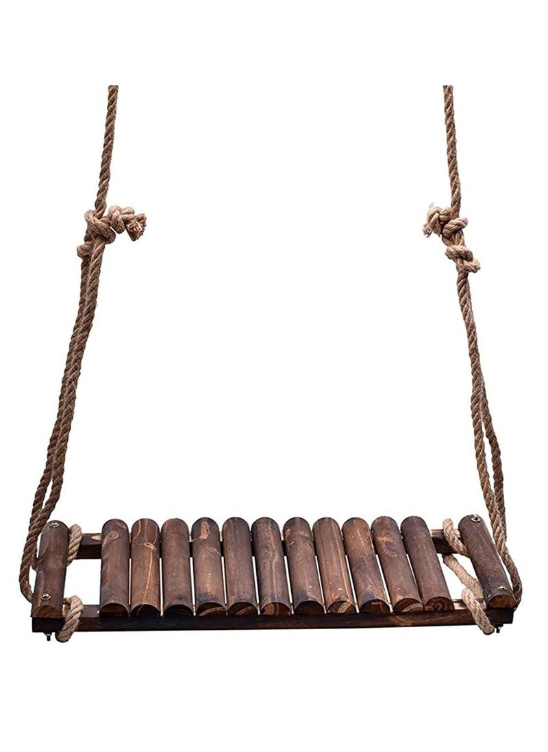 HOME TASTE TOMSUN Wooden Swing Seat with Adjustable Rope Solid Wooden Hanging Swing Chair for Indoor and Outdoor for Children  - Image 3