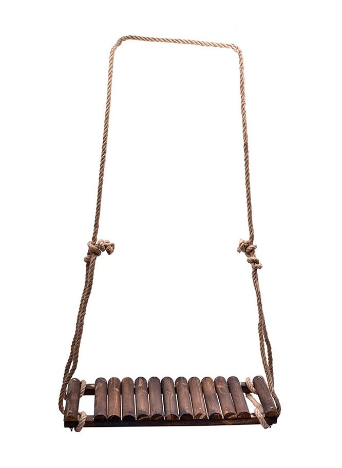 HOME TASTE TOMSUN Wooden Swing Seat with Adjustable Rope Solid Wooden Hanging Swing Chair for Indoor and Outdoor for Children  - Image 4