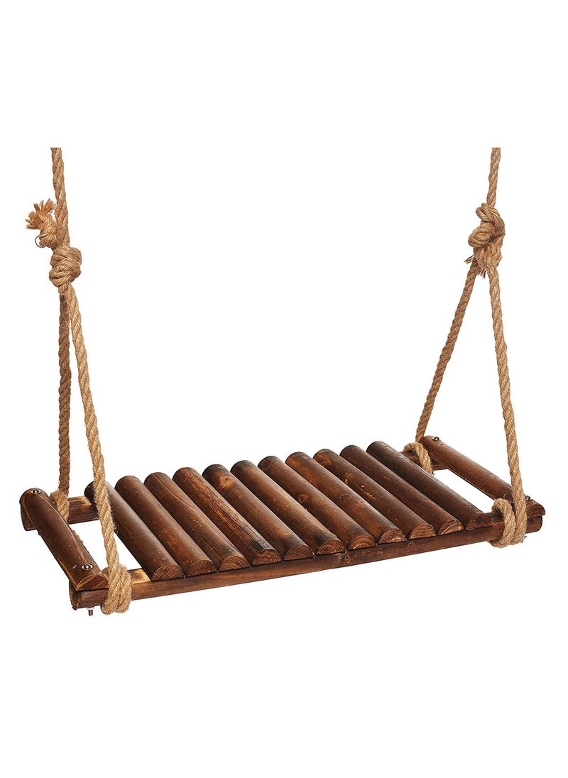 HOME TASTE TOMSUN Wooden Swing Seat with Adjustable Rope Solid Wooden Hanging Swing Chair for Indoor and Outdoor for Children  - Image 5