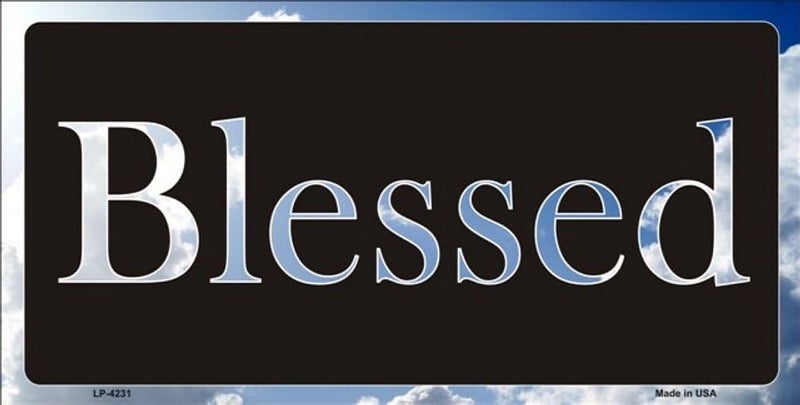 Blessed License Plate with Cloud Design