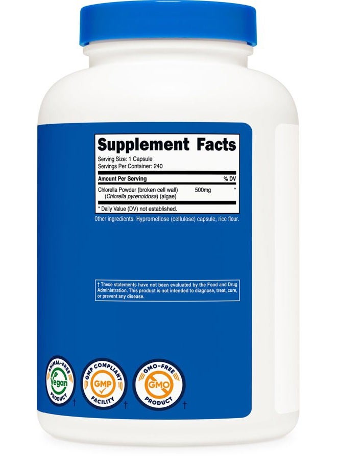 Nutricost Chlorella Capsules 500mg, 240 Vegetarian Capsules - Non-GMO and Gluten Free - Image 5