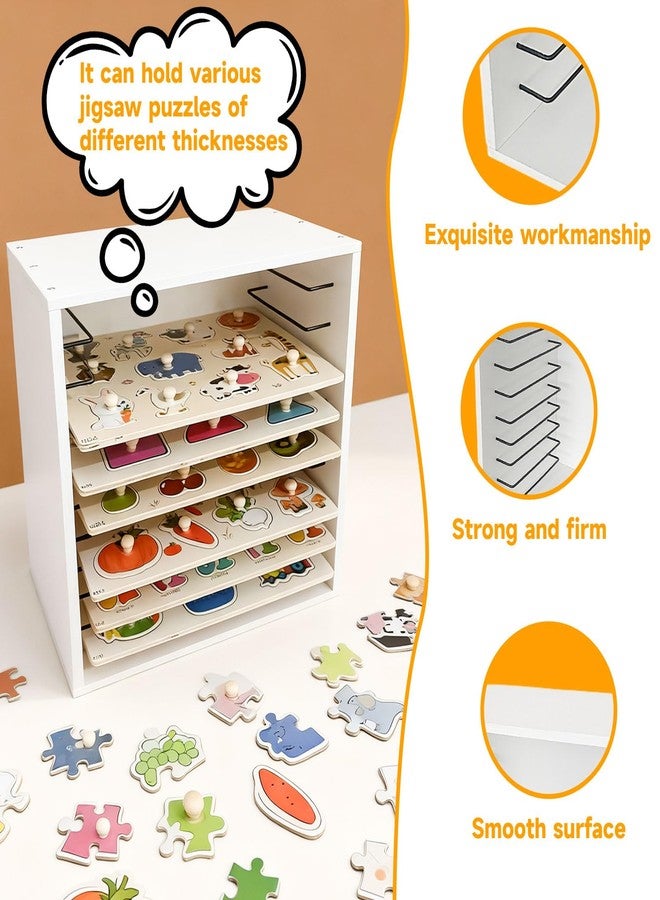 NUOLUTH Wooden Puzzle Racks:10-Tier Puzzle Storage for Wooden Puzzles, Craft Collection Display Case, Board Game and Family Game Night Accessories - Image 4