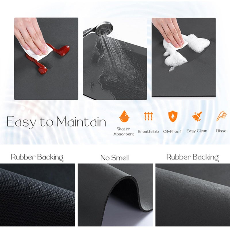 BANEBOR Under Sink Mats -(Cut-to-Fit) Absorbent Shelf Liner for Kitchen & Bathroom Cabinets, Quick-Dry Non-Slip Cabinet Protector, Waterproof Under Sink Pad for Leak Protection (Grey, 20''x 16'') - Image 2
