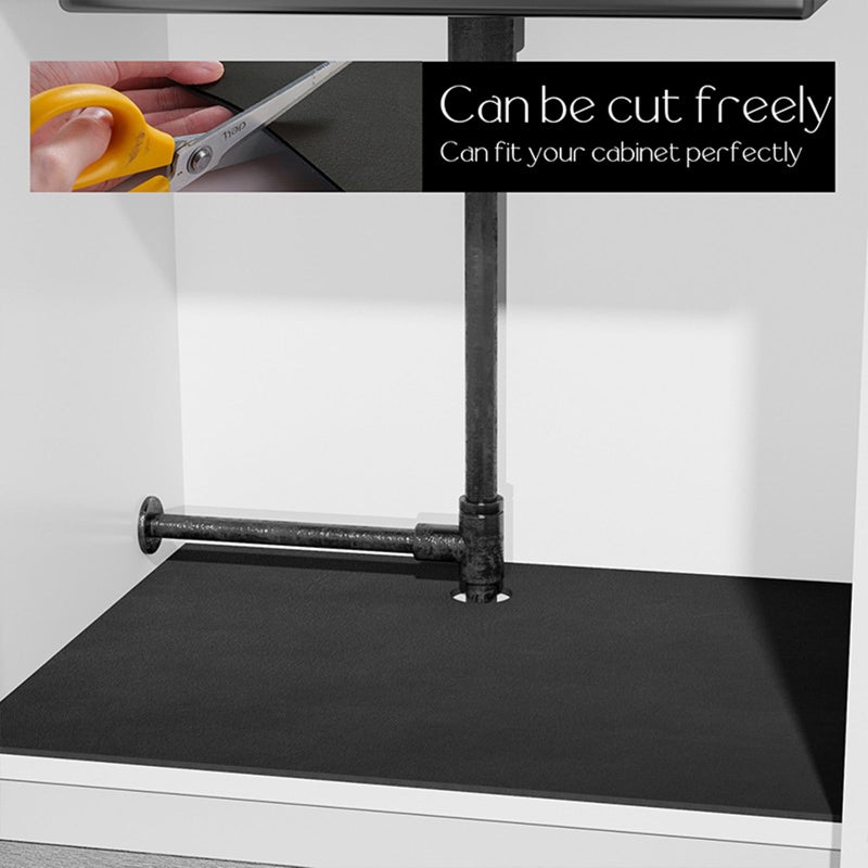 BANEBOR Under Sink Mats -(Cut-to-Fit) Absorbent Shelf Liner for Kitchen & Bathroom Cabinets, Quick-Dry Non-Slip Cabinet Protector, Waterproof Under Sink Pad for Leak Protection (Grey, 20''x 16'') - Image 3