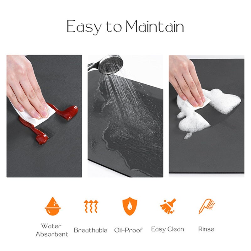 BANEBOR Under Sink Mats -(Cut-to-Fit) Absorbent Shelf Liner for Kitchen & Bathroom Cabinets, Quick-Dry Non-Slip Cabinet Protector, Waterproof Under Sink Pad for Leak Protection (Grey, 20''x 16'') - Image 4