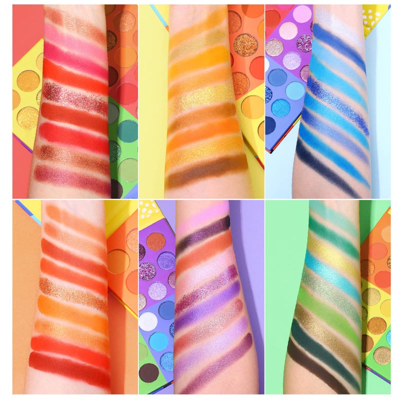 Ucanbe باليت ظلال العيون UCANBE بـ 54 لون مع مجموعة فرش مكياج مكونة من 15 قطعة، ظلال عيون غير لامعة معدنية لامعة بألوان زاهية تدوم طويلاً ومقاومة للماء وسهلة الدمج - Image 4