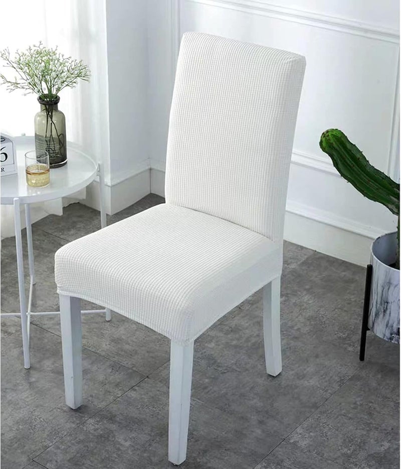 Water Proof Stretch Chair Slipcovers, Soft Stretch Chair Covers, Removable and Washable Chair Cover, for Restaurant, Wedding, Hotel Banquet, (Off-White) 2pcs - Image 2
