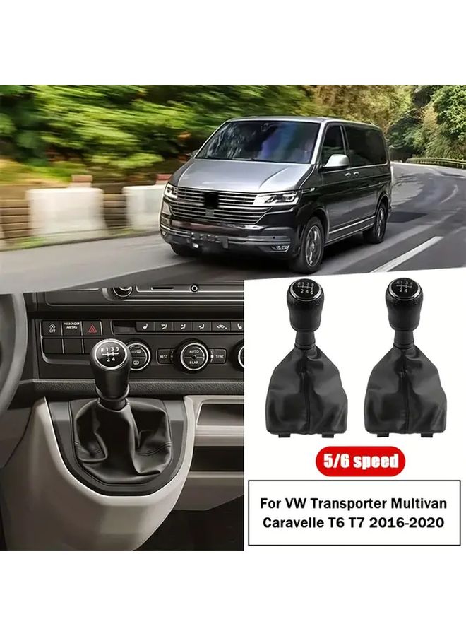 Car Gear Shift Knob Cover Case For VW Transporter Multivan Caravelle T6 T7 2016 To 2020 5 Gears Shifter Lever Boot Cover Interior Acrylic - Image 1
