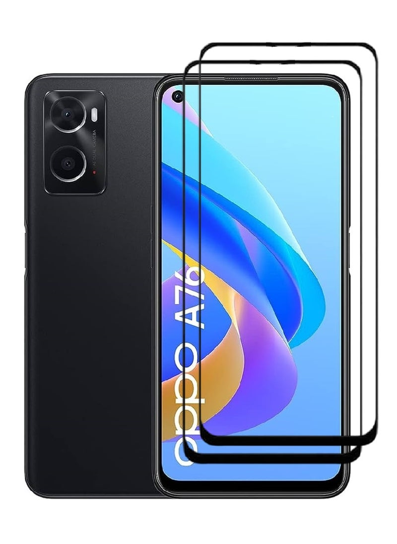 AINA 2 Pieces Tempered Glass Screen Protector 5D Designed For Oppo A76 Full Glue Edge to Edge Full Screen Coverage And Bubble Free - Image 1