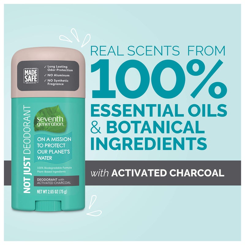 Seventh Generation Aluminum-Free Deodorant Activated Charcoal Biodegradable Formula 2.65 oz - Image 4