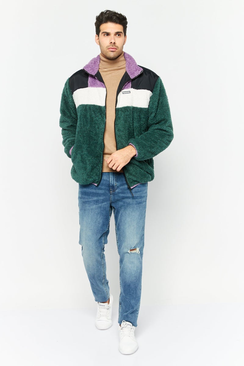 Gotcha جاكيتات شيربا للرجال بشعار العلامة التجارية، أخضر - Image 2