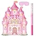 Fullhawl Princess Castle Pinata Pull String Princess Party Decorations Supplies Pink Royal Castle Piata Set with Blindfold and Bat for Girls Birthday Party Baby Shower Decorations - Image 2