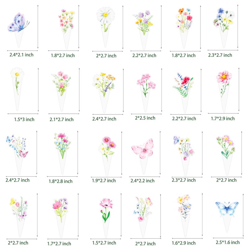 umoni Wildflower Cupcake Toppers 48Pcs Wildflower Theme Birthday Party Decorations Wildflower Butterfly Party Cupcake Picks Wildflowers Cake Decoration for Girls Baby Shower Party Supplies - Image 5