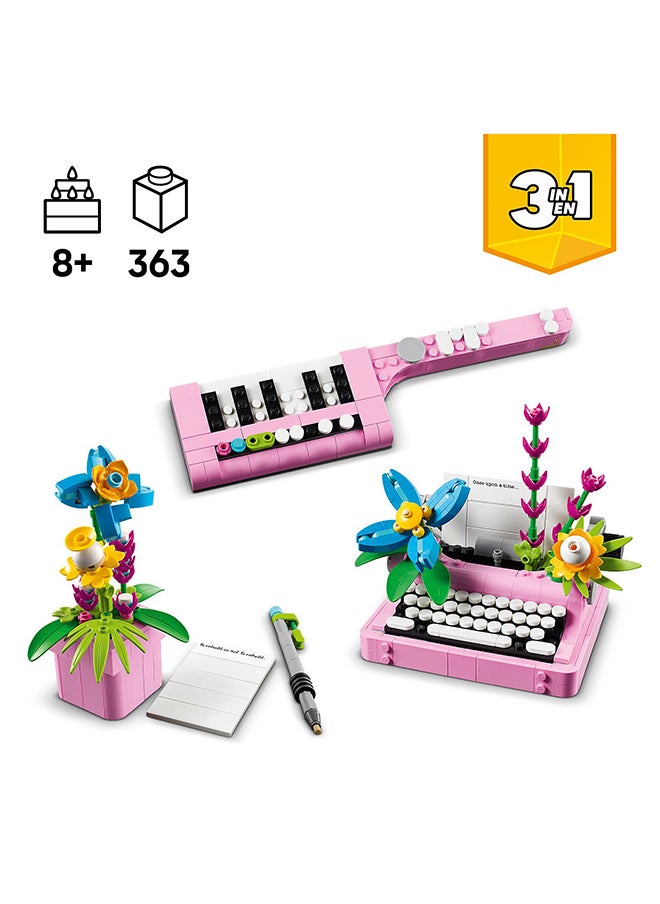 LEGO - Creator 3in1 Typewriter with Flowers Toy Playset 31169 (363) Pieces - Image 1