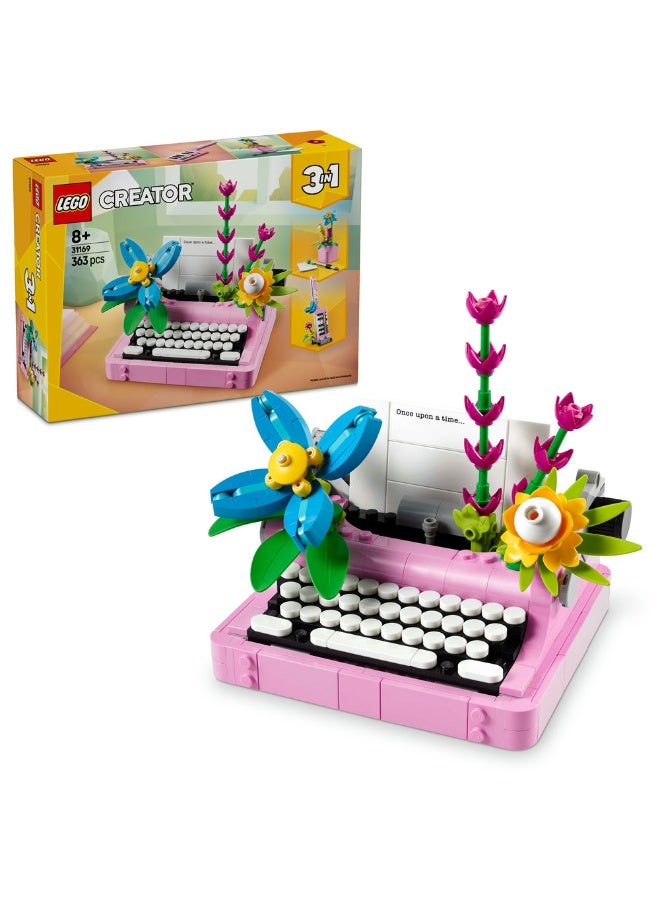 LEGO Creator 3in1 Typewriter with Flowers Toy Playset 31169 (363) Pieces - Image 1